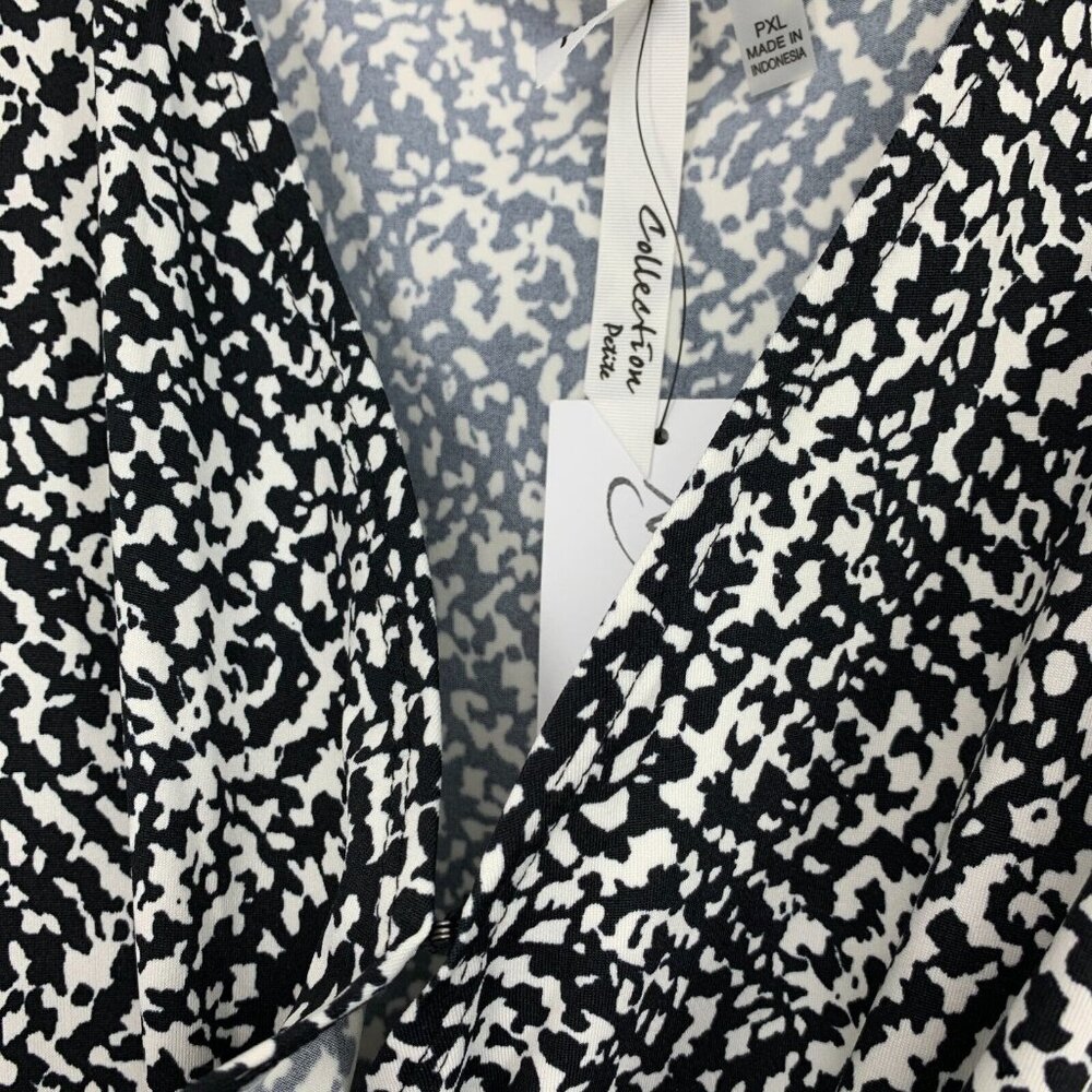NY Collection Jumpsuit Black Printed Sleeveless V Neck NWT - Picture 5 of 13